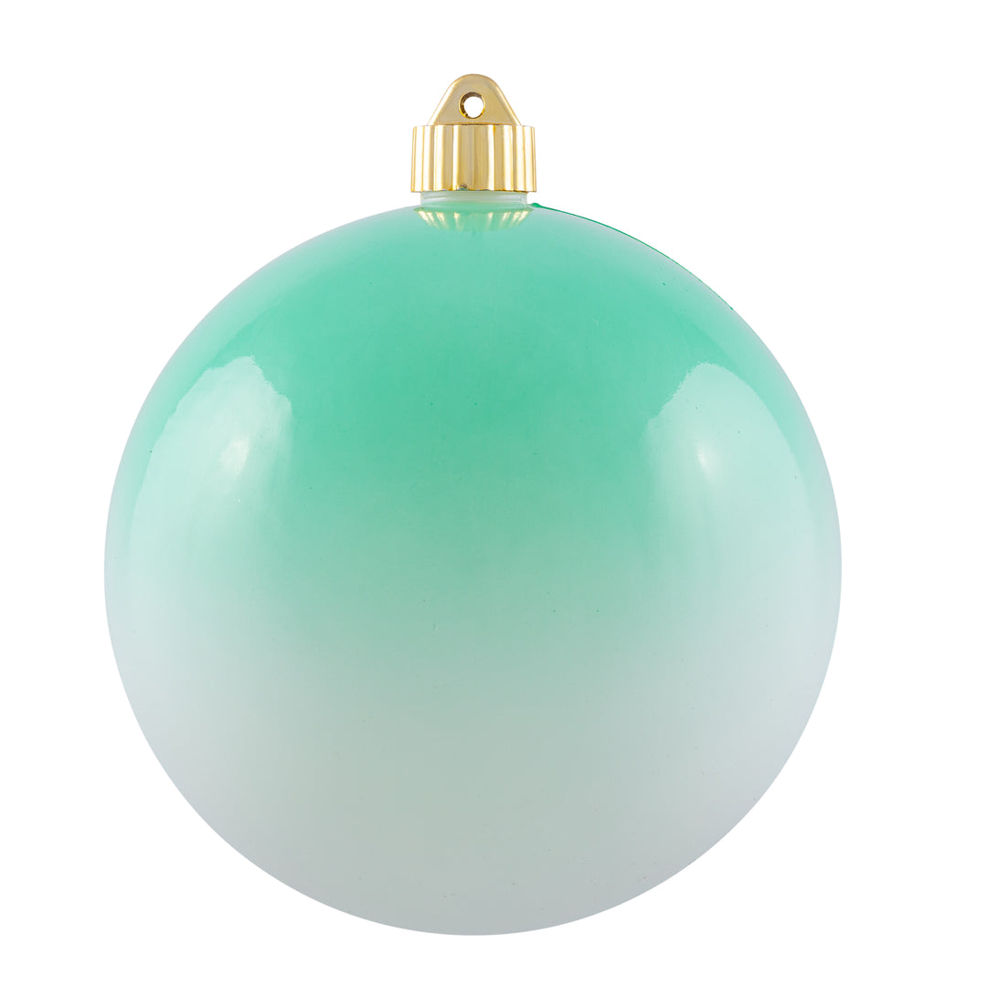 6" (150mm) Large Commercial Shatterproof Ball Ornaments, Caribbean Blue Ombre, 1/Box, 12/Case, 12 Pieces