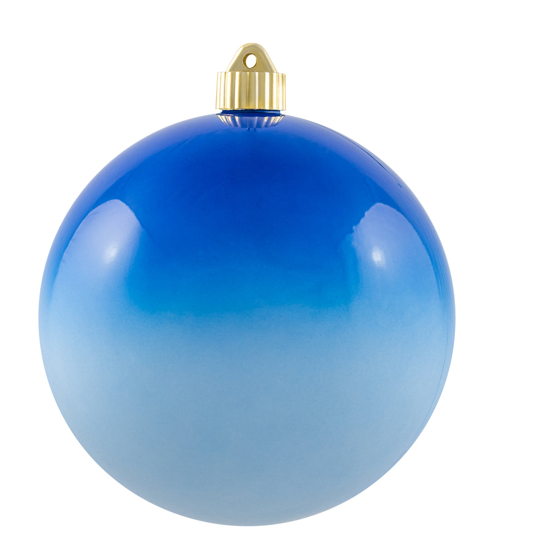 6" (150mm) Large Commercial Shatterproof Ball Ornaments, Cobalt Blue Ombre, 1/Box, 12/Case, 12 Pieces