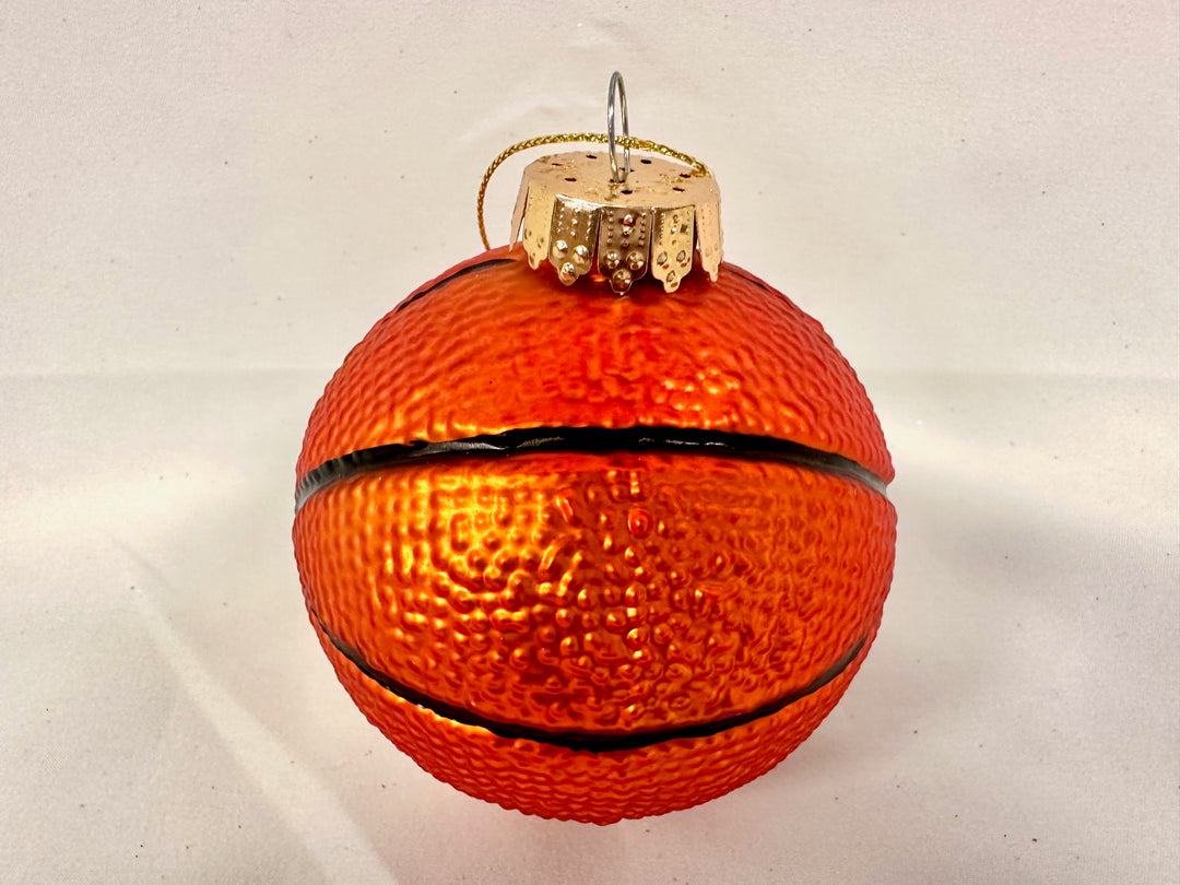 3 1/4" (80mm) Glass Basketball Round Ornaments, 1/Box, 12/Case, 12 Pieces