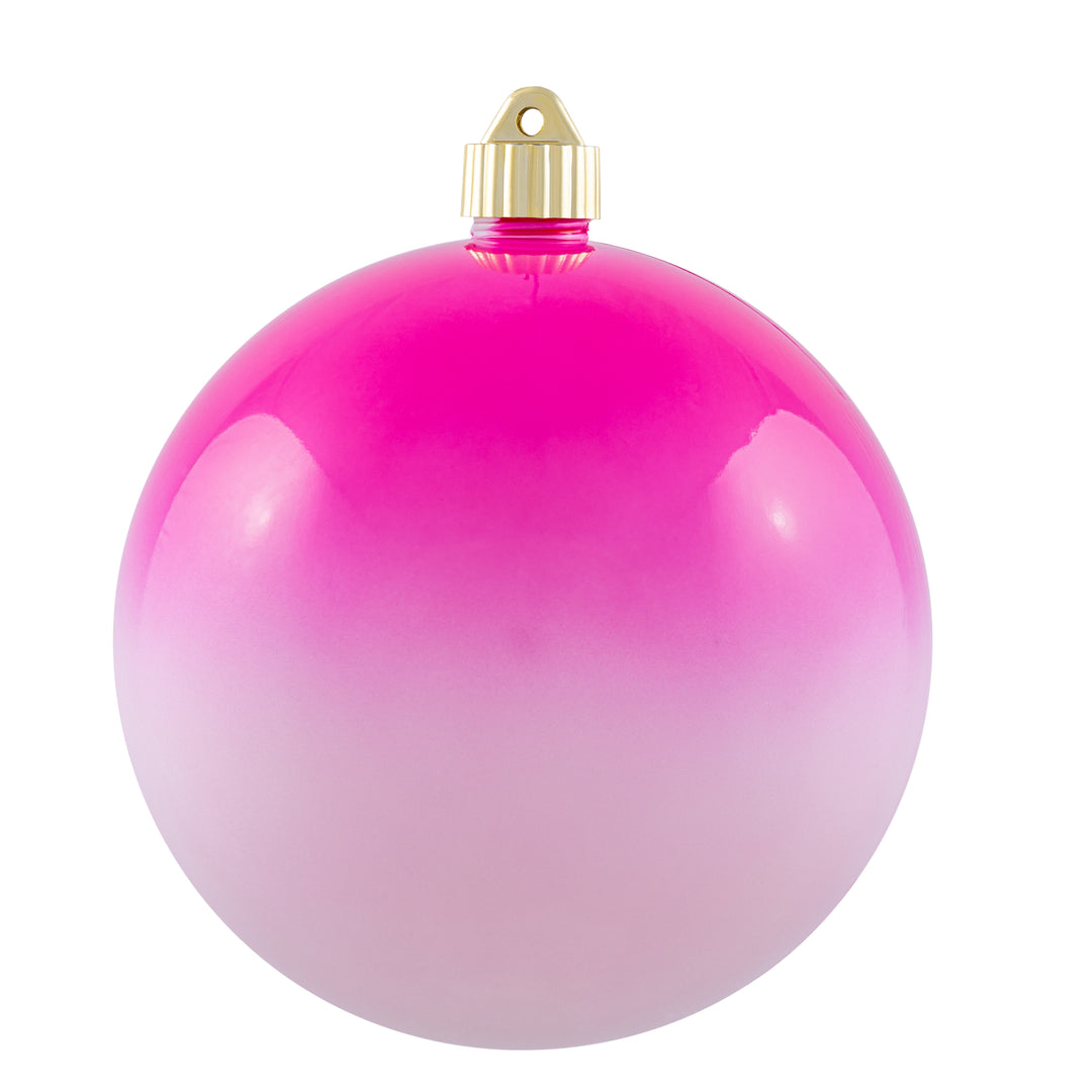 6" (150mm) Large Commercial Shatterproof Ball Ornaments, Hibiscus Pink Ombre, 1/Box, 12/Case, 12 Pieces