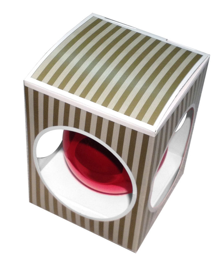 Ball Ornament Box for 3 1/4" (80mm) Ornaments, Gold/White, 1/Box, 300/Case, 300 Pieces