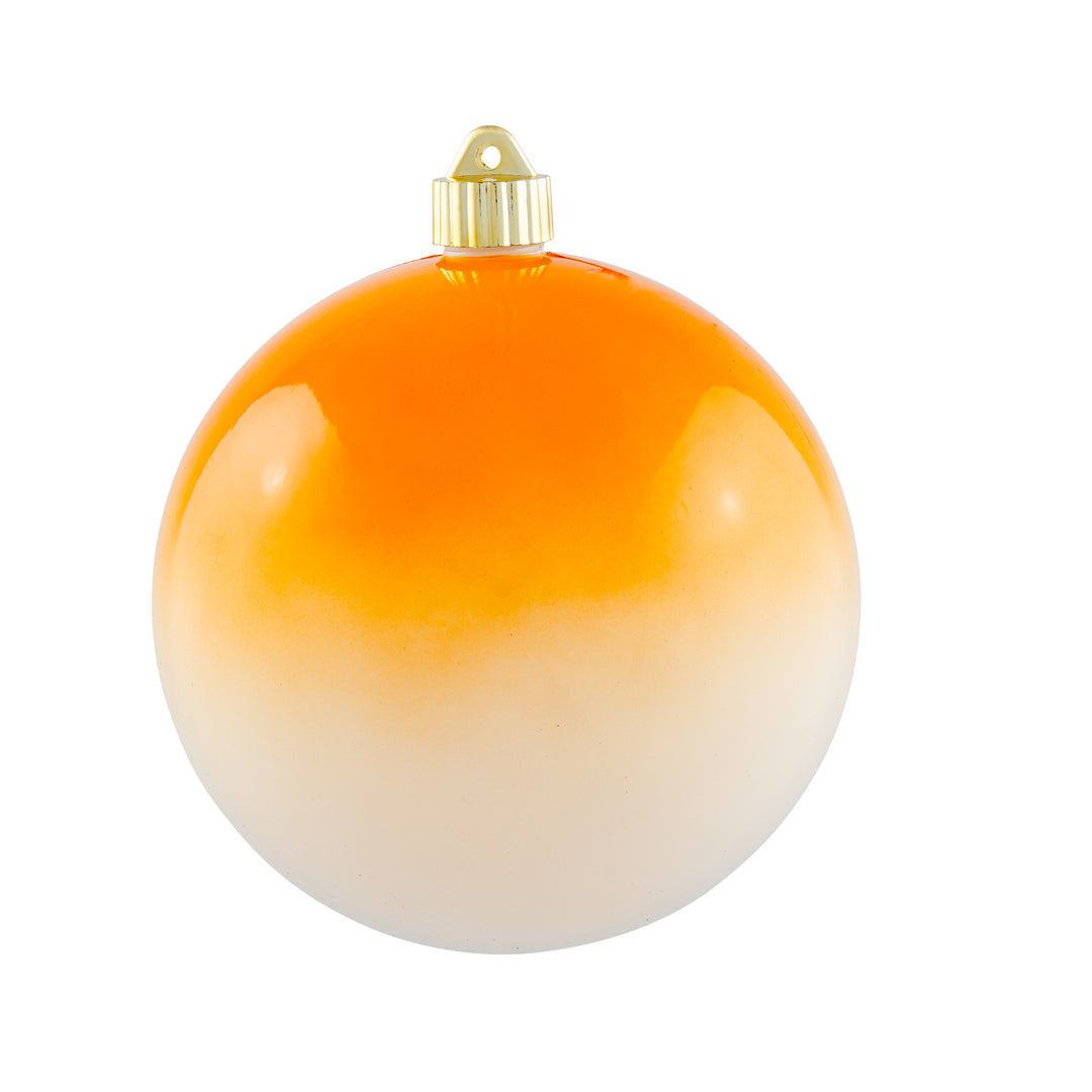 6" (150mm) Large Commercial Shatterproof Ball Ornaments, Daffodil Orange Ombre, 1/Box, 12/Case, 12 Pieces