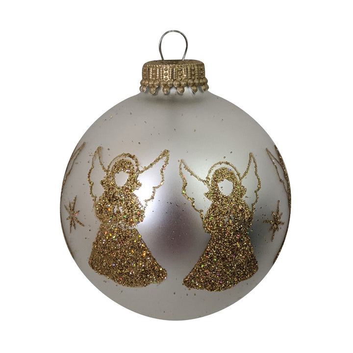 2 5/8" (67mm) Seamless Glass Ornament Handcrafted Seamless Hanging Holiday Decor for Trees, 4/Box, 12/Case, 48 Pieces