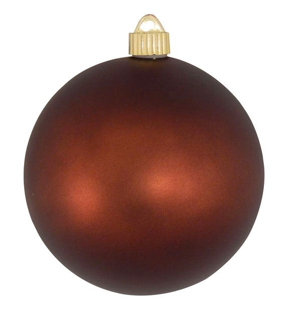 3 1/4" (80mm) Shatterproof Christmas Ball Ornaments, Cowboy Brown, Case, 8 Piece Bags x 10 Bags, 80 Pieces