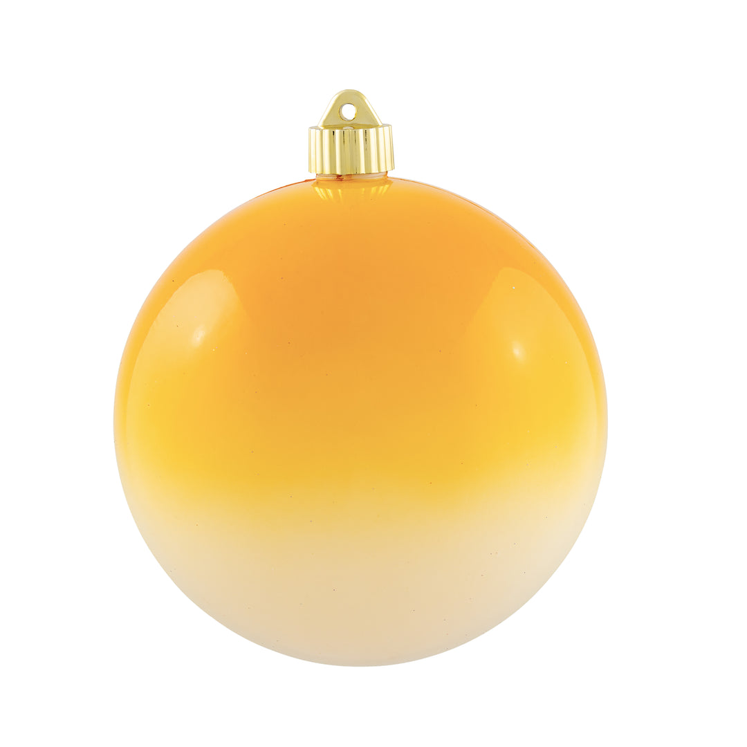 6" (150mm) Large Commercial Shatterproof Ball Ornaments, Daisy Yellow Ombre , 1/Box, 12/Case, 12 Pieces
