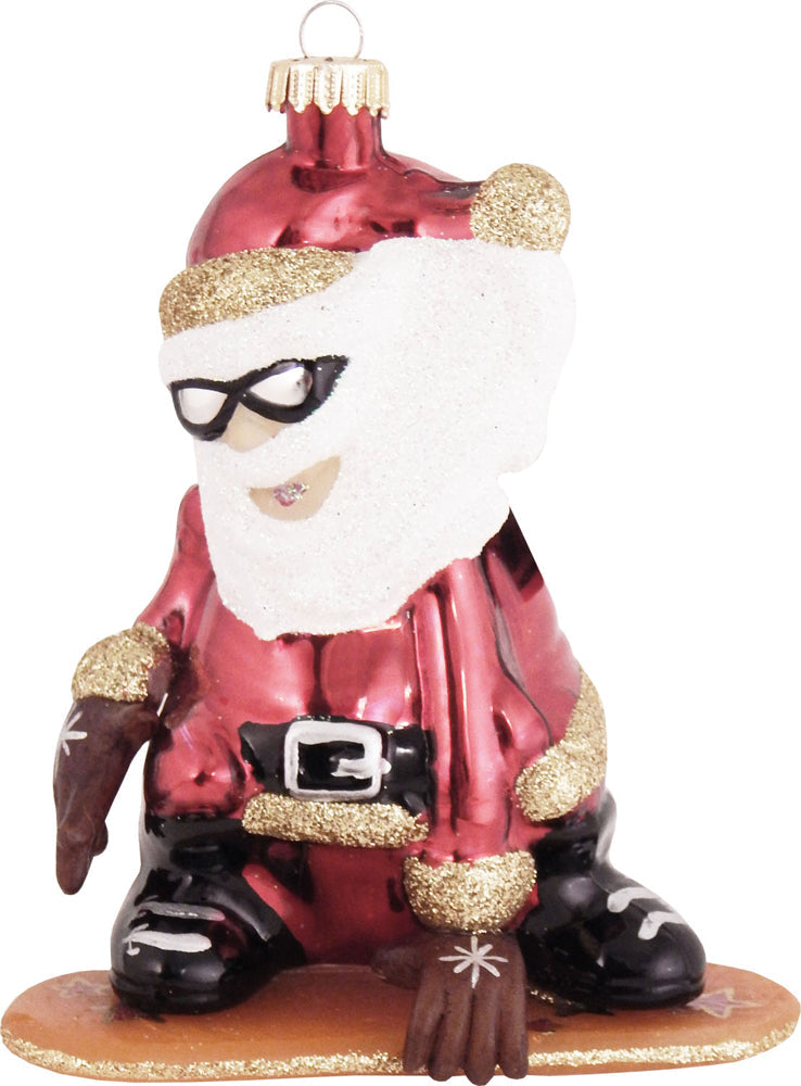 5" (127mm) Snowboarding Red Santa Figurine Ornaments, 1/Box, 6/Case, 6 Pieces