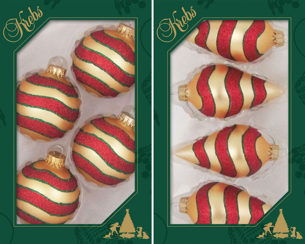 Assorted Sizes Glass Finials, Chiffon Gold, 12/Box, 4/Case, 48 Pieces