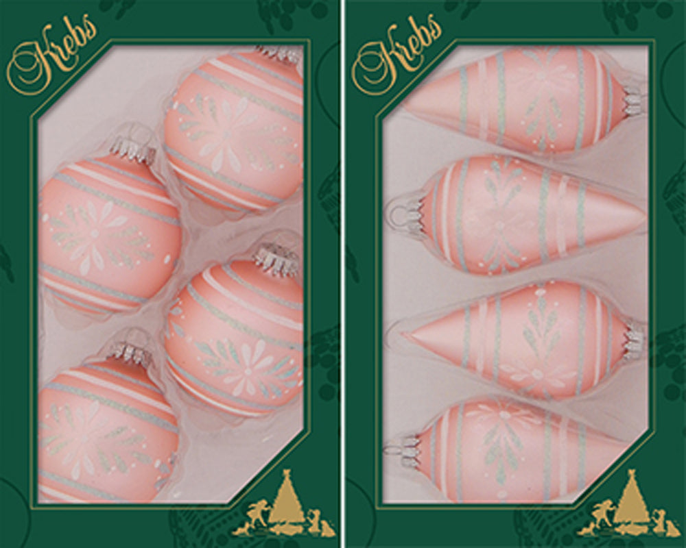 3 5/8" (67mm) Glass Finials, Coral Velvet, 12/Box, 4/Case, 48 Pieces