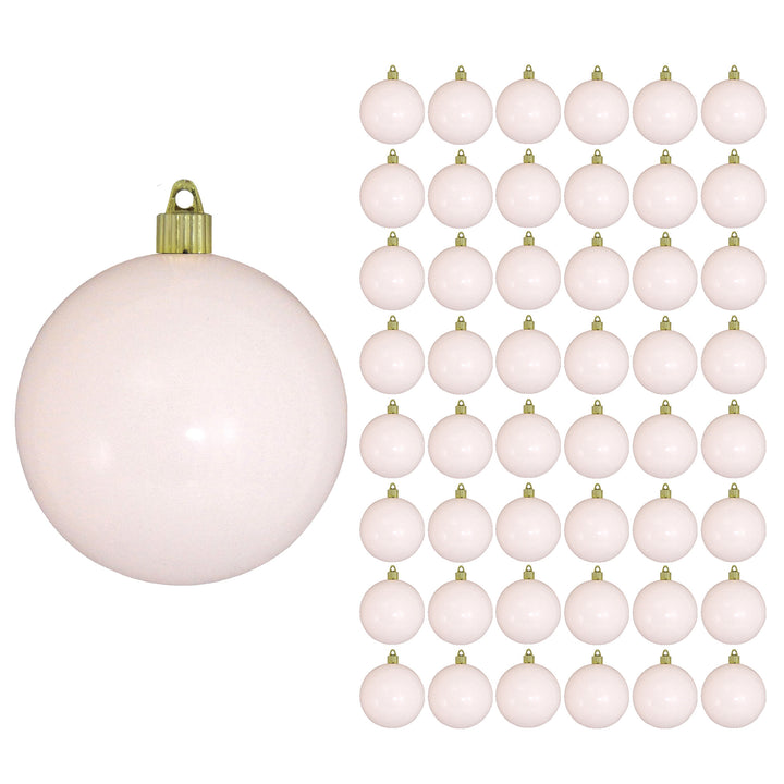 4" (100mm) Commercial Shatterproof Ball Ornament, Shiny Pure White, 4 per Bag, 12 Bags per Case, 48 Pieces