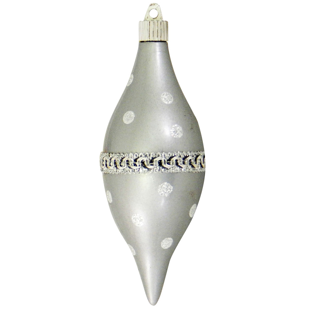 7" (178mm) Braid and Dots Glass Ball Ornaments, Candy Silver, 1/Box, 24/Case, 24 Pieces