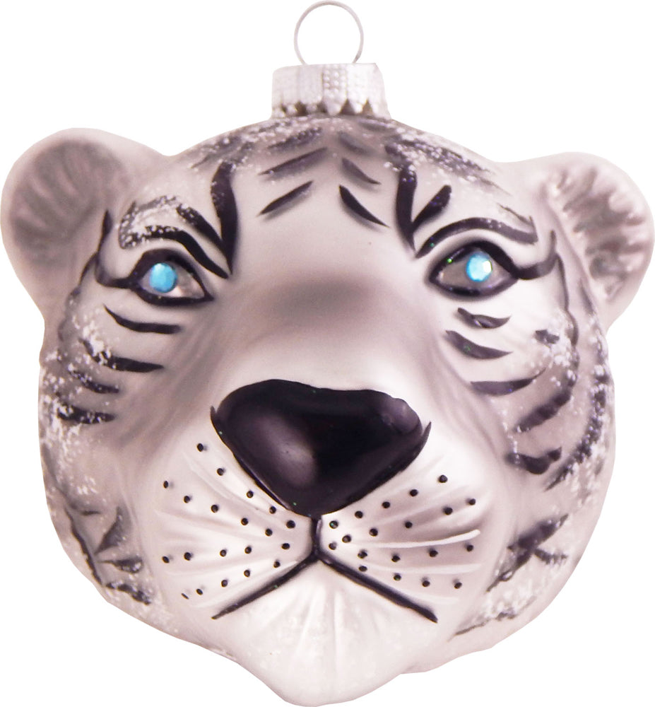 3 1/4" (80mm) White Tiger Head Figurine Ornaments, 1/Box, 6/Case, 6 Pieces