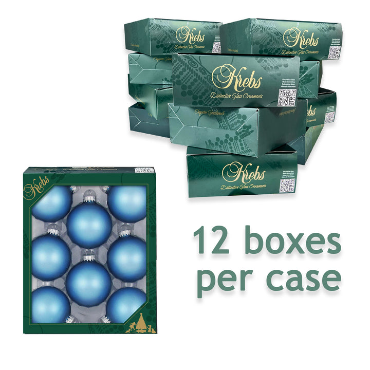 2 5/8" (67mm) Ball Ornaments, Silver Caps, Alpine Velvet, 8/Box, 12/Case, 96 Pieces