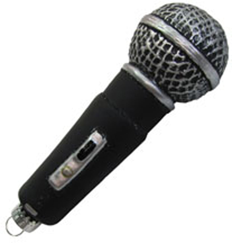 4 3/4" (120mm) Microphone Figurine Ornaments, 1/Box, 6/Case, 6 Pieces