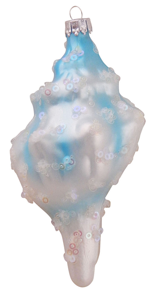 3 1/2" (89mm) Blue Whelk Shell Figurine Ornaments, 1/Box, 6/Case, 6 Pieces