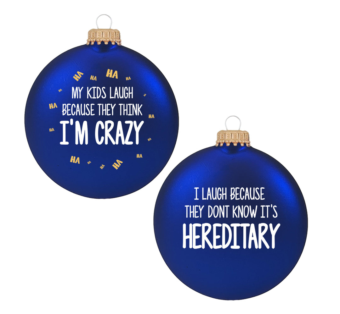 Christmas by Krebs 3" (76mm) Humorous Glass Disc Ornament (Royal Velvet - My Kids)
