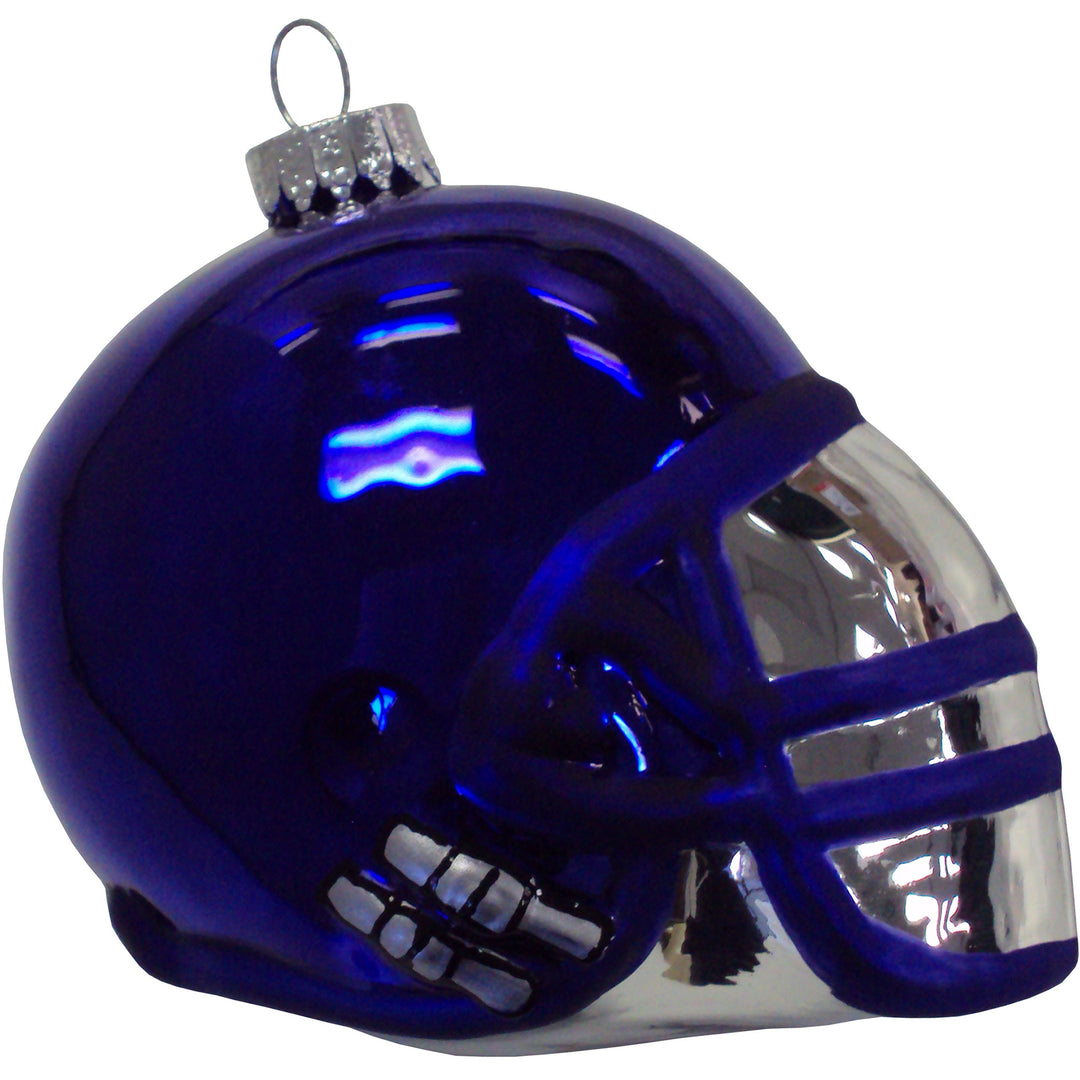 3 1/2" (89mm) Glass Football Helmet Figurine Ornaments, Victoria Blue, 1/Box, 12/Case, 12 Pieces