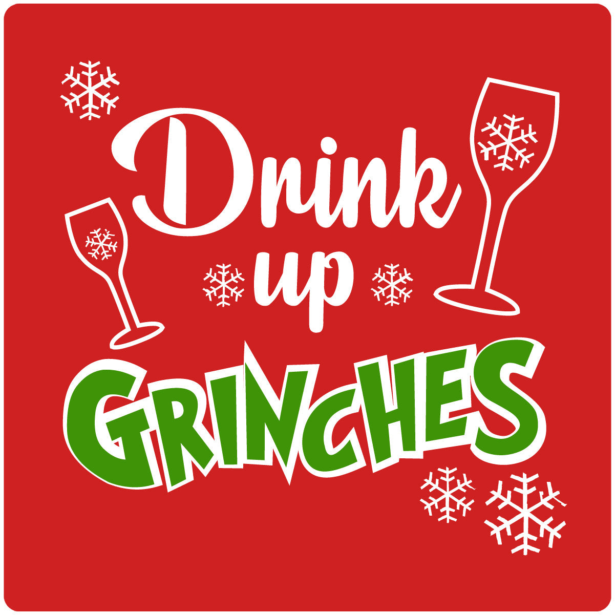 Drink Up Grinches Square Cork Coasters (Set of 4)