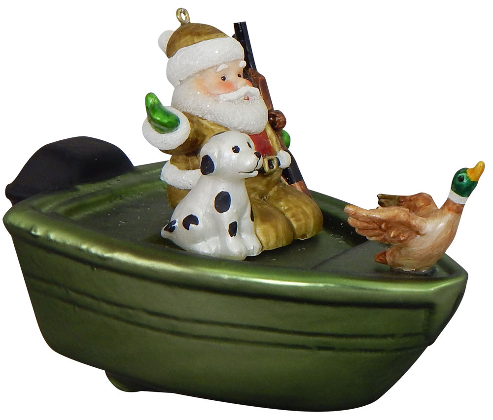 3" (76mm) Duck Hunting Santa Figurine Ornaments, 1/Box, 6/Case, 6 Pieces