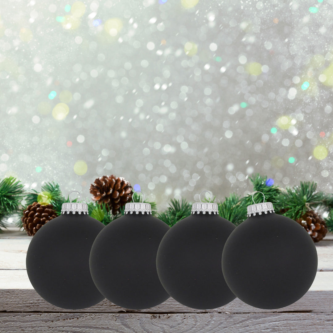 3 1/4" (80mm) Glass Ball Ornament, Ebony Velvet, 4/Box, 12/Case, 48 Pieces
