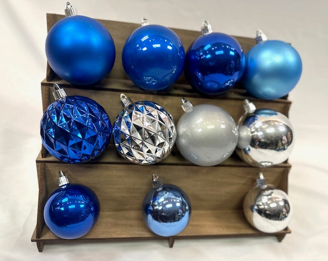 Christmas By Krebs Shatterproof 9 Ft. Garland Decorating Kits - ORNAMENTS ONLY - UV and Weather Resistant (Blue & Silver)