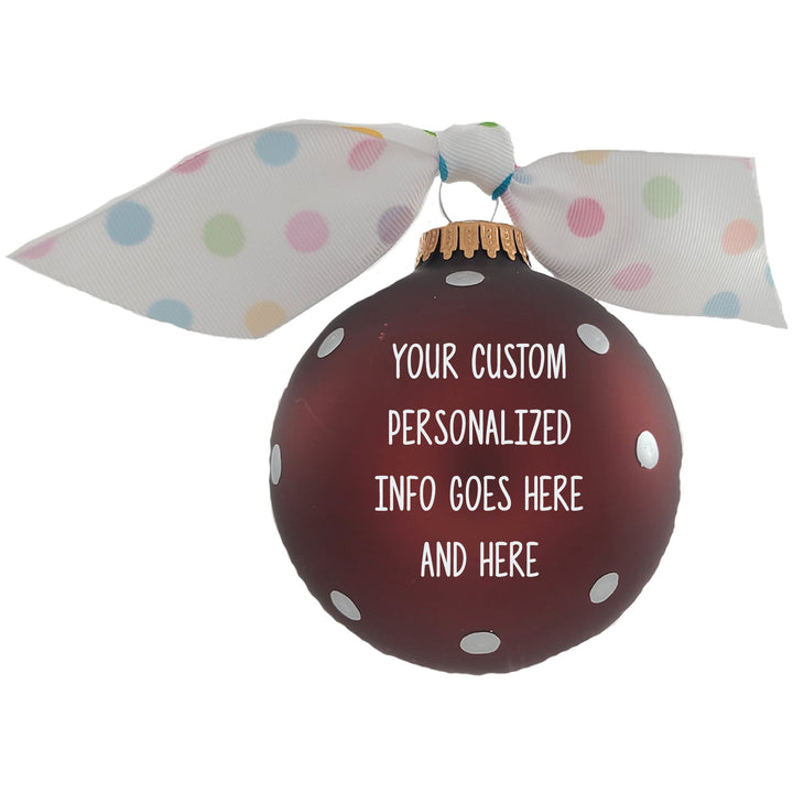 3 1/4" (80mm) Personalizable Hugs Specialty Gift Ornaments, Mustang Velvet Glass Ball with The Lord is my Shepherd