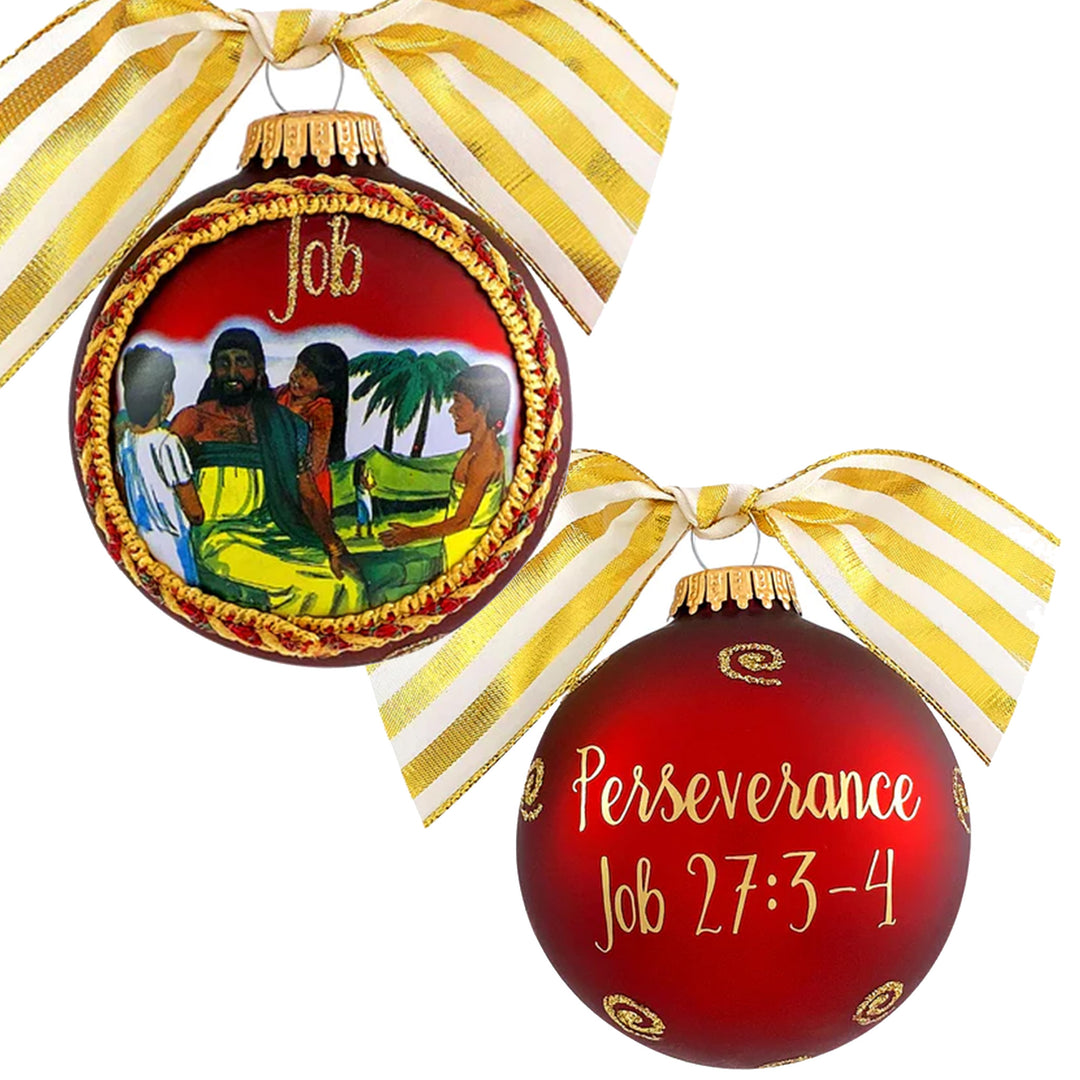 3 1/4" Collectable Bible Hero Glass Ornament Made in USA | Hugs Special Occasions Keepsake Gifts |