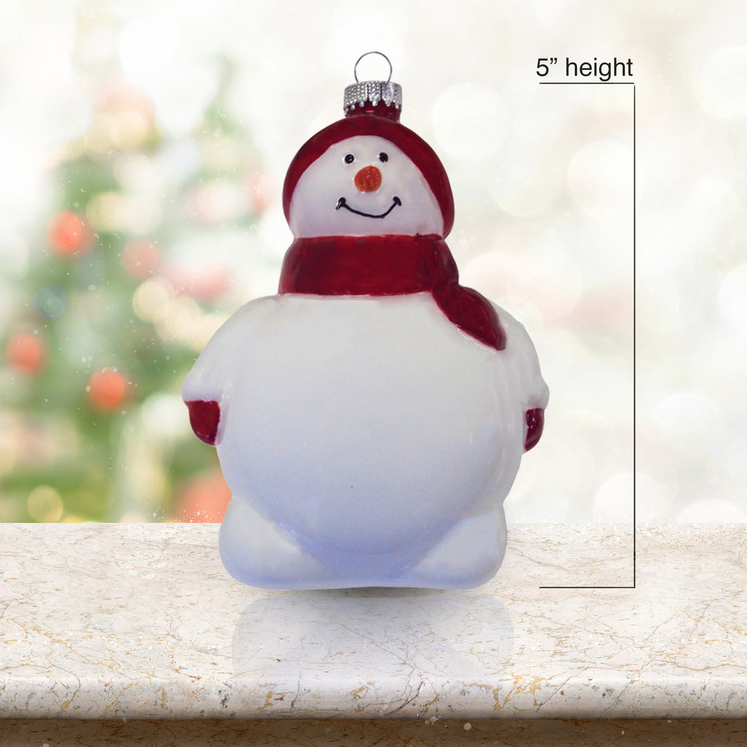 5" (127mm) Snowman with Candy Apple Red Hat and Scarf Figurine Ornaments, 1/Box, 12/Case, 12 Pieces