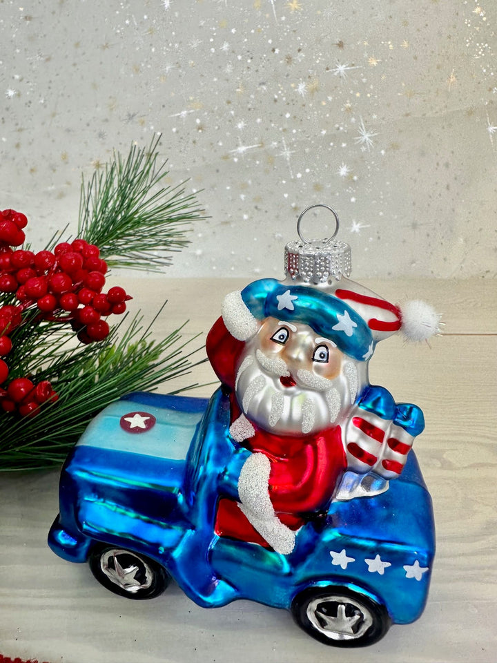USA Santa Figurine Ornaments, 1/Box, 6/Case, 6 Pieces