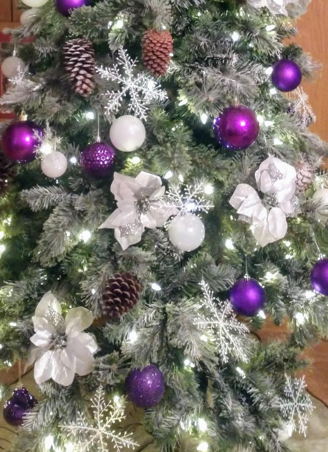 4" (100mm) Shatterproof Ball Ornaments, Purple Glitter, 1/Ea, 48/Case, 48 Pieces