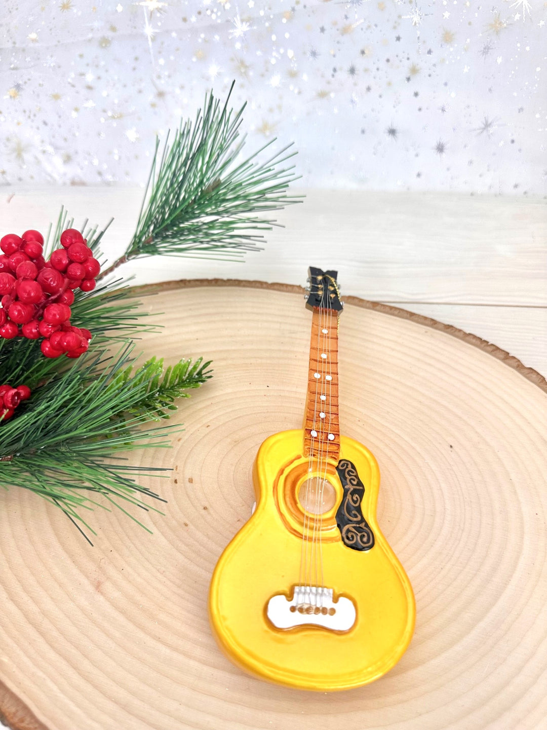 7" (175mm) Acoustic Guitar Figurine Ornaments, 1/Box, 6/Case, 6 Pieces