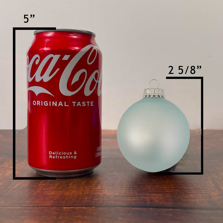 2 5/8" (67mm) Ball Ornaments, Silver Caps, Misty Aqua Velvet, 8/Box, 12/Case, 96 Pieces