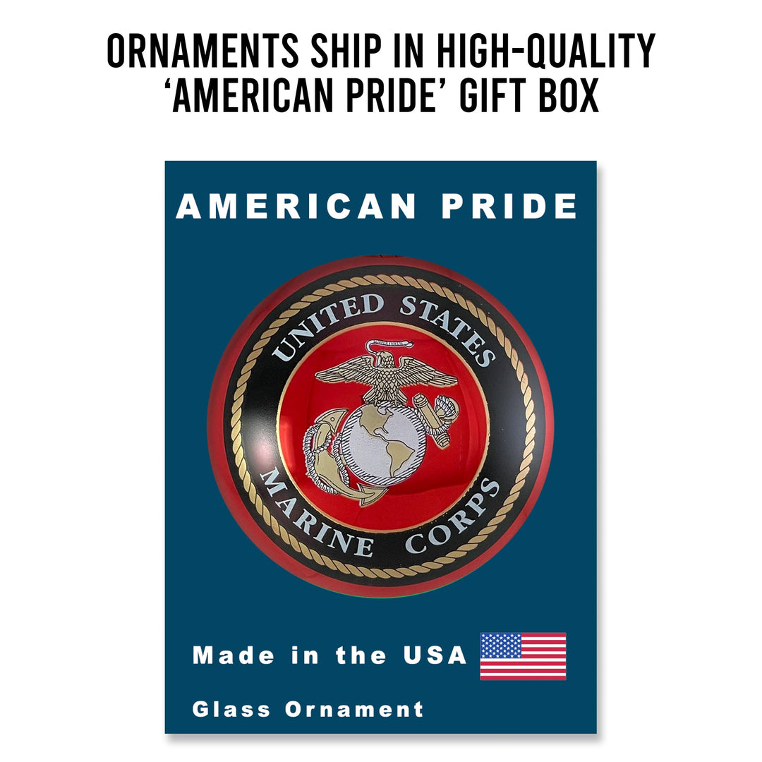 3 1/4" (80mm) Ball Ornaments, US Marine Corps, Flame Red, 1/Box, 12/Case, 12 Pieces