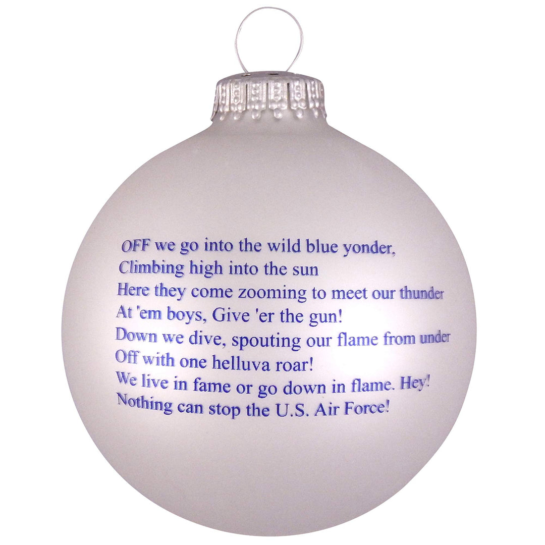 3 1/4" (80mm) Ball Ornaments, US Air Force, Silver Pearl, 1/Box, 12/Case, 12 Pieces