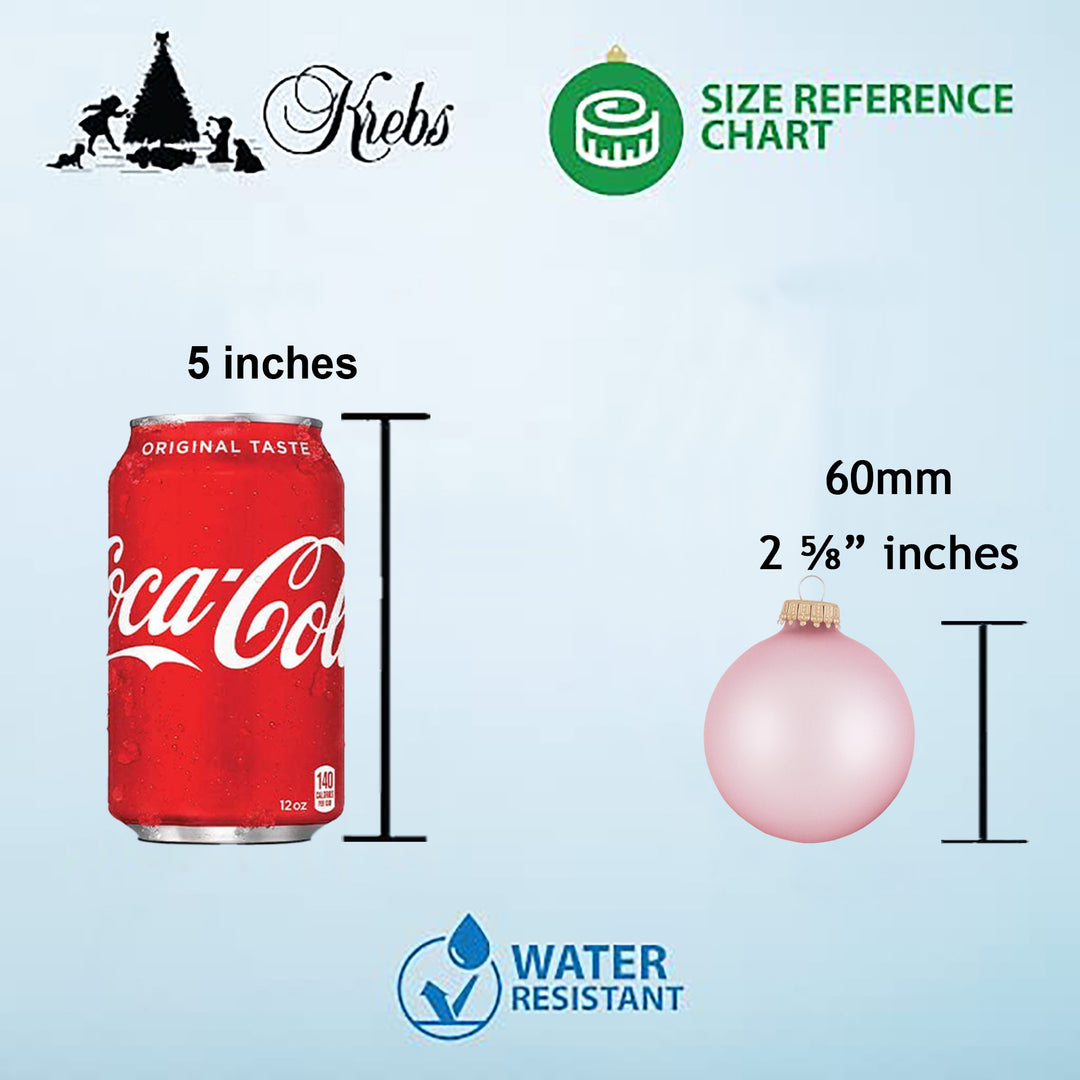 2 5/8" (67mm) Glass Ball Ornaments, Silver Pearl with Tree and Gifts, 4/Box, 12/Case, 48 Pieces