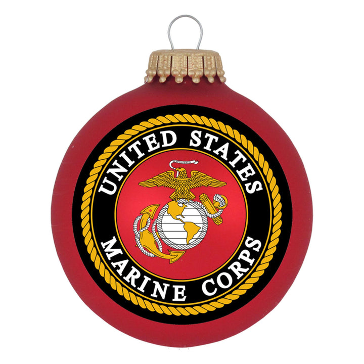 2 5/8" (67mm), Marine Logo Variety Set of Glass Ball Ornaments, 12/Box, 12/Case, 144 Pieces
