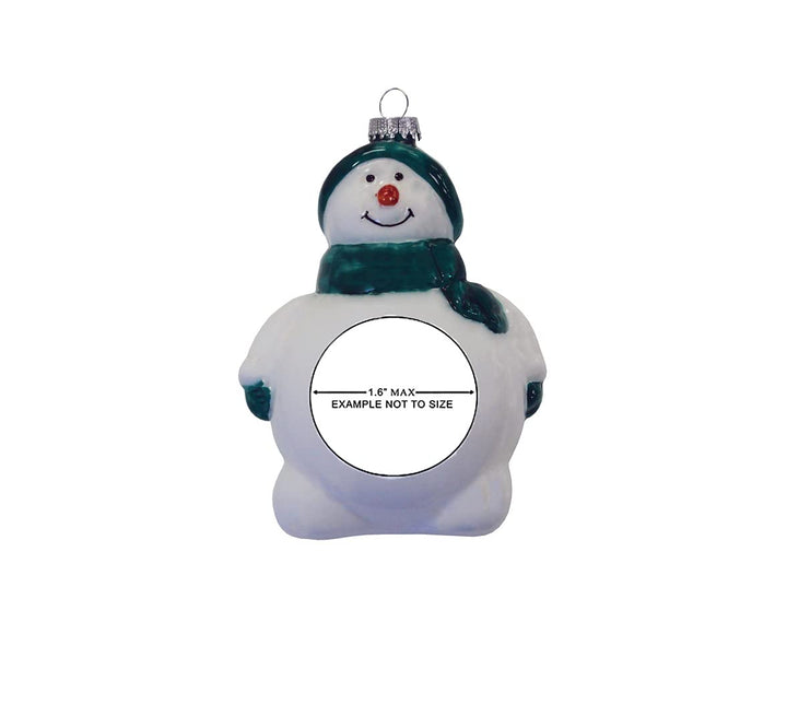 5" (127mm) Snowman with Emerald Green Hat and Scarf Figurine Ornaments, 1/Box, 12/Case, 12 Pieces