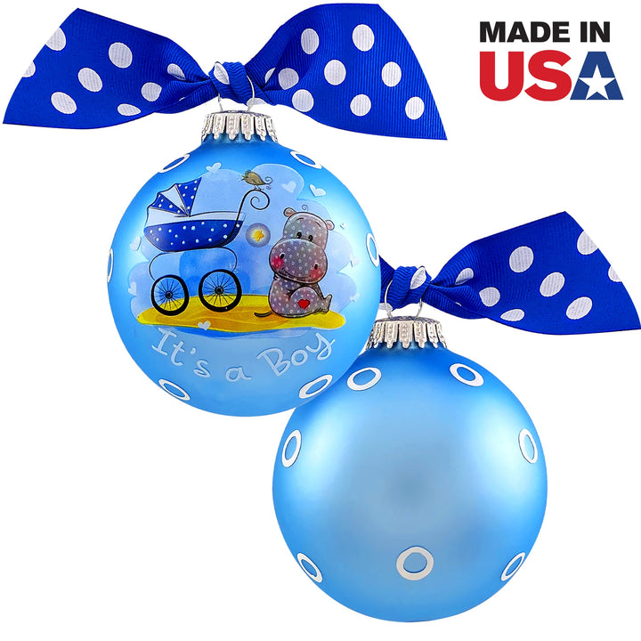 3 1/4" (80mm) Personalizable Hugs Specialty Gift Ornaments, It's a Boy, Alpine Velvet, 1/Box, 12/Case, 12 Pieces