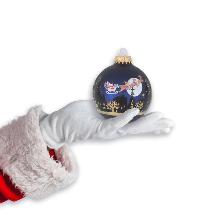 2 5/8" (67mm) Glass Ball Ornaments, Midnight Haze with Midnight Before Christmas, 4/Box, 12/Case, 48 Pieces