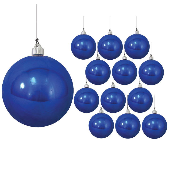 6" (150mm) Giant Commercial Pre-Wired Shatterproof Ball Ornament, Azure Blue, Case, 12 Pieces
