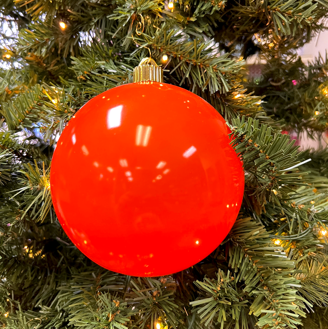 6" (150mm) Large Commercial Shatterproof Ball Ornaments, Sunset Orange, 1/Box, 12/Case, 12 Pieces