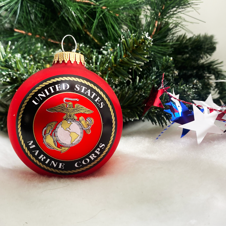 2 5/8" (67mm), Marine Logo Variety Set of Glass Ball Ornaments, 12/Box, 12/Case, 144 Pieces