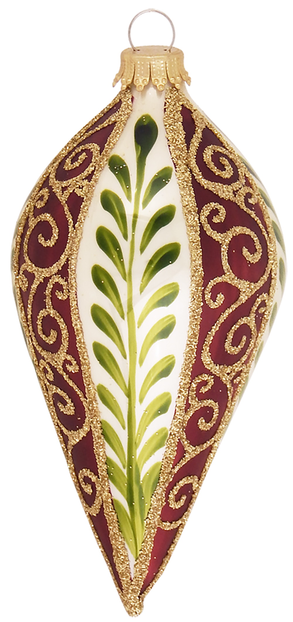 Assorted Sizes Glass Finials, Gold/Red Multi, 12/Box, 4/Case, 48 Pieces