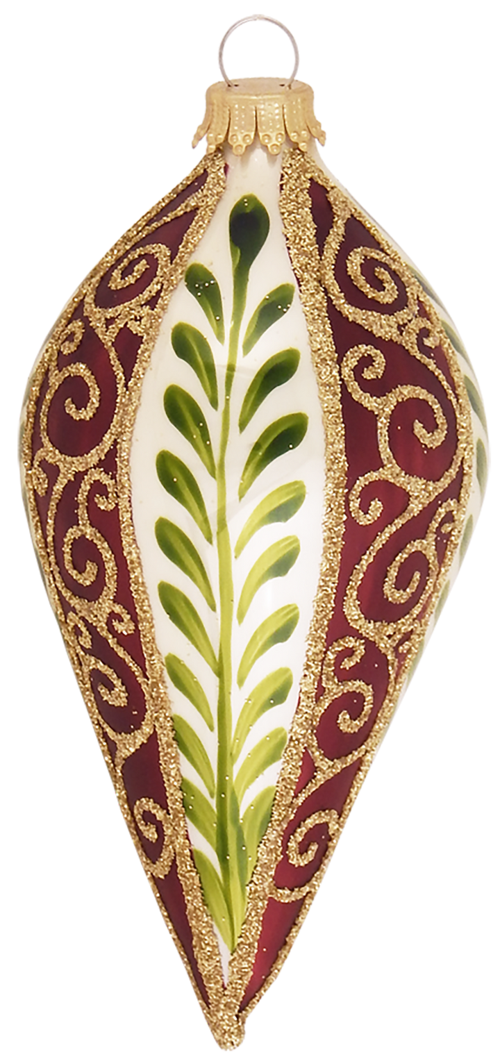 Assorted Sizes Glass Finials, Gold/Red Multi, 12/Box, 4/Case, 48 Pieces