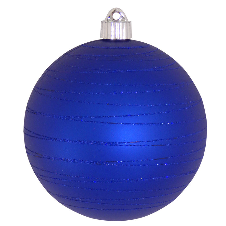 6" (150mm) Large Commercial Shatterproof Ball Ornaments, Regal Blue with Tangles , 1/Box, 12/Case, 12 Pieces