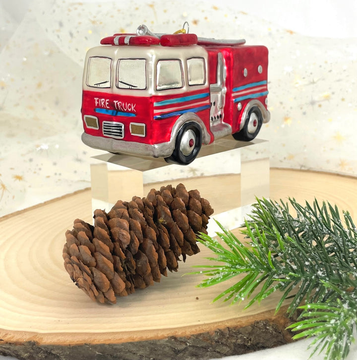 5" (127mm) Fire Truck Figurine Ornaments, 1/Box, 6/Case, 6 Pieces