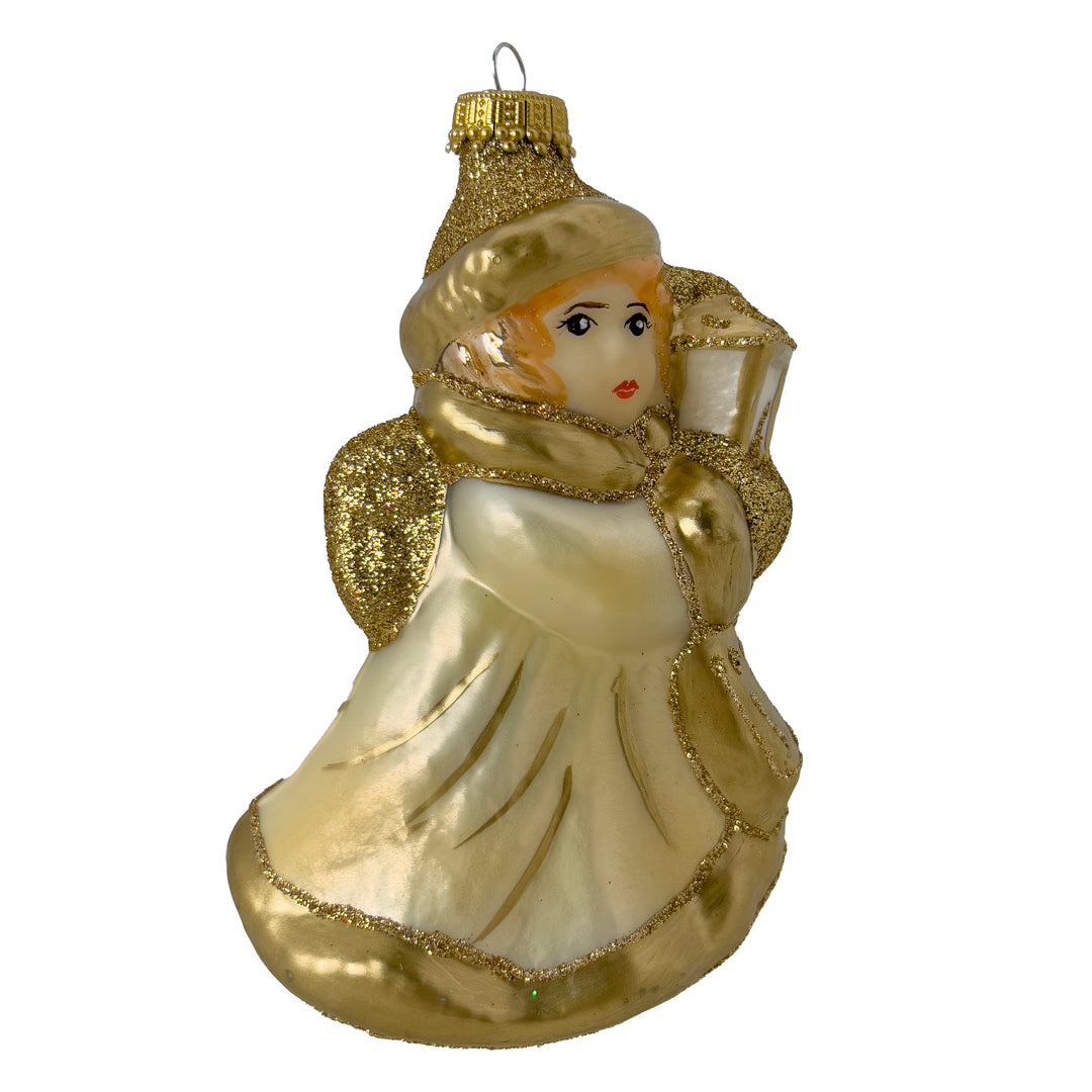 5" (13cm) Enchanted Gold Angel with Lantern Figurine Ornaments, 1/Box, 6/Case, 6 Pieces
