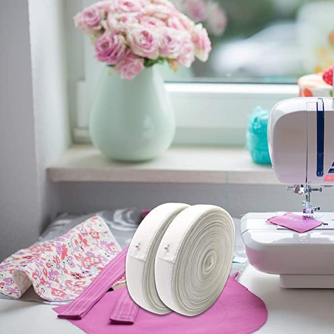 Krebs Elastic Bands, Plush 2 Sides White Woven Latex Free 1" Wide | Made in the United States (3 Yards)