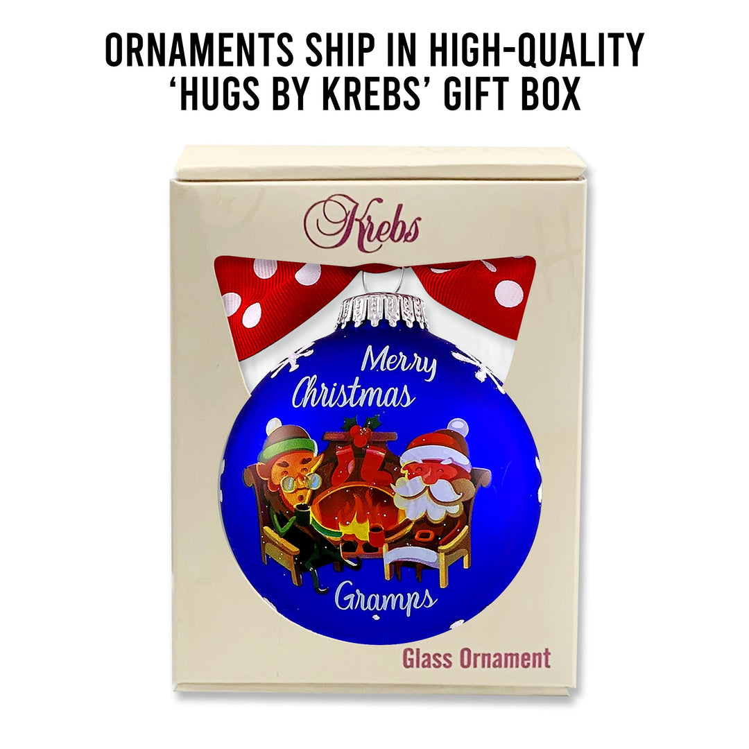 3 1/4" (80mm) Personalizable Hugs Specialty Gift Ornaments, Merry Christmas Gramps, Royal Velvet, 1/Box, 12/Case, 12 Pieces