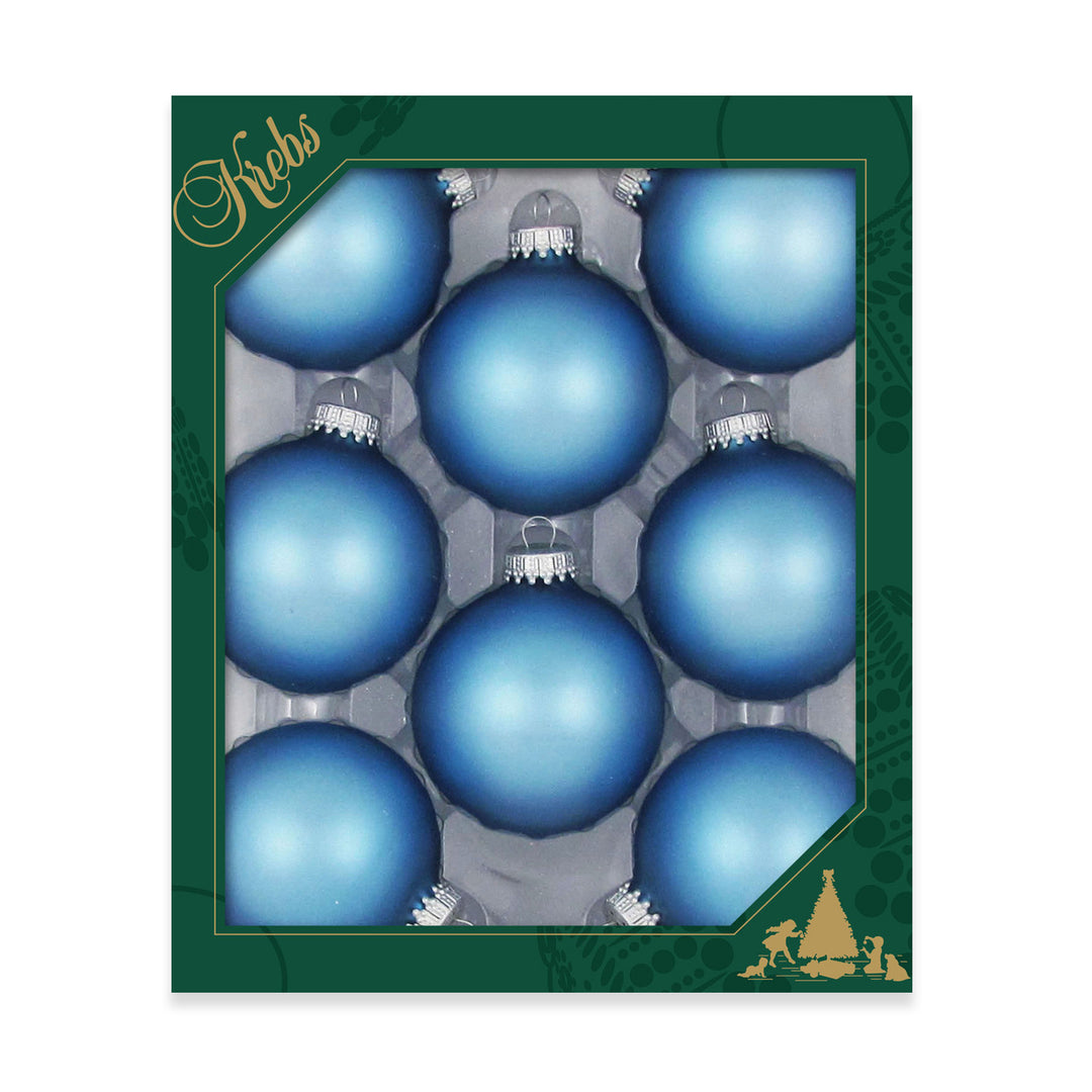 2 5/8" (67mm) Ball Ornaments, Silver Caps, Alpine Velvet, 8/Box, 12/Case, 96 Pieces