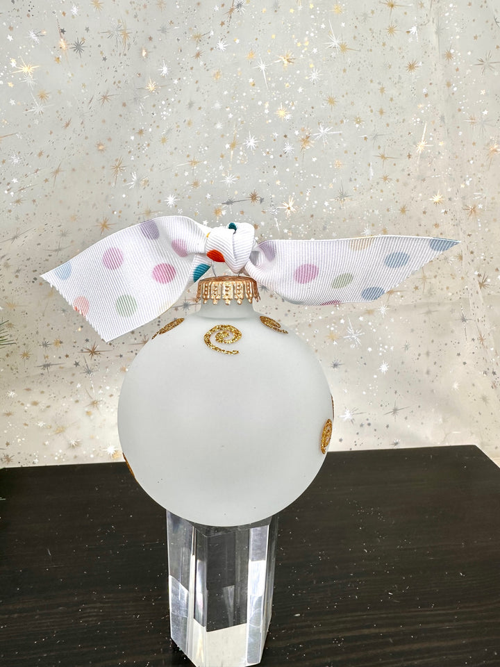 3 1/4" (80mm) Hugs - Frost 3 1/4" (80mm) Glass Ball Ornament with Tree of Life. 12 Pieces per Case